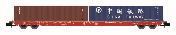 Hobbytrain H23102 - N Containerwagen Sggnss80 RCA; Ep. VI